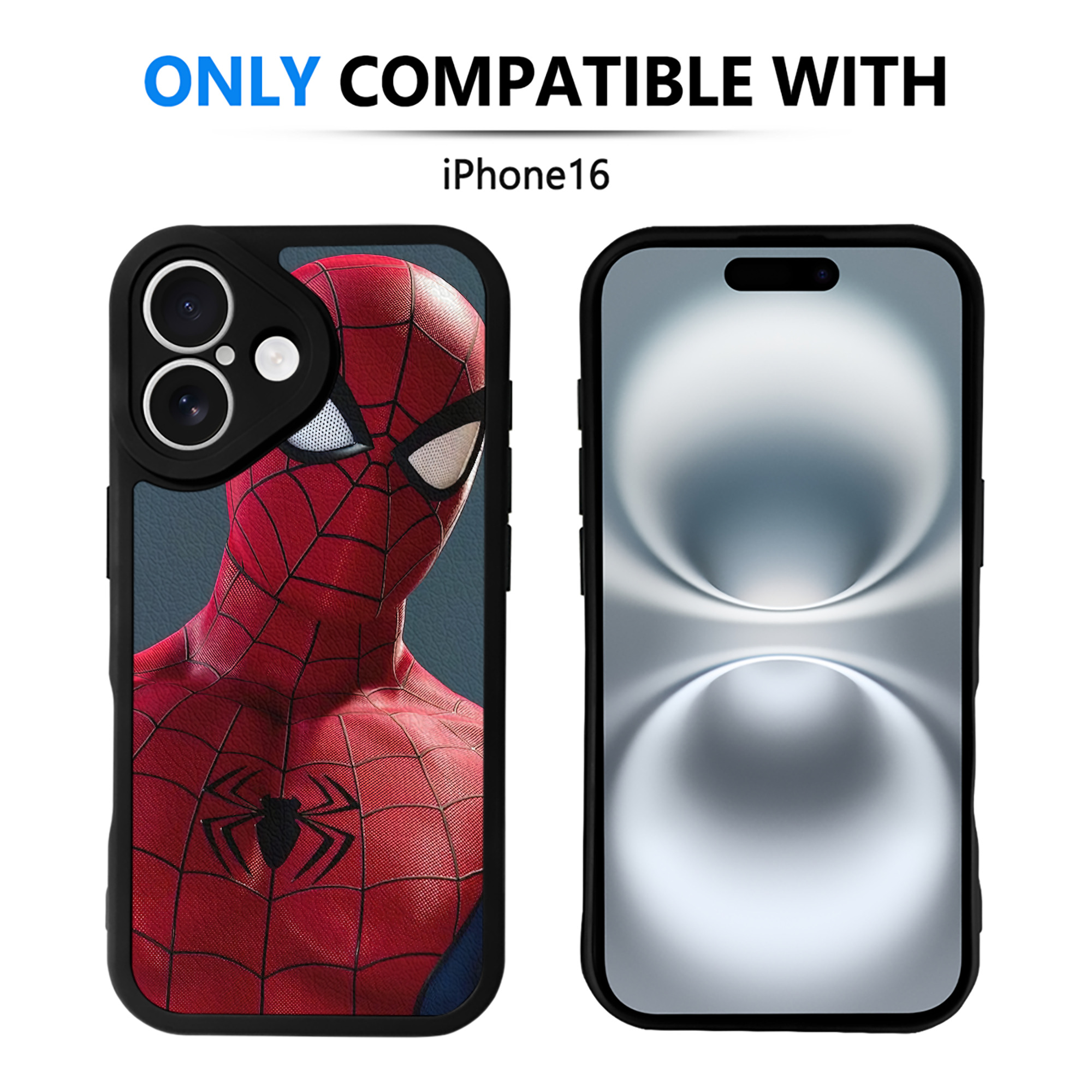 （画像用） Spider Man スパイダーマン 【iPhone 16シリーズ対応】シリコンスマホケース（レザー調） 材質：シリコン